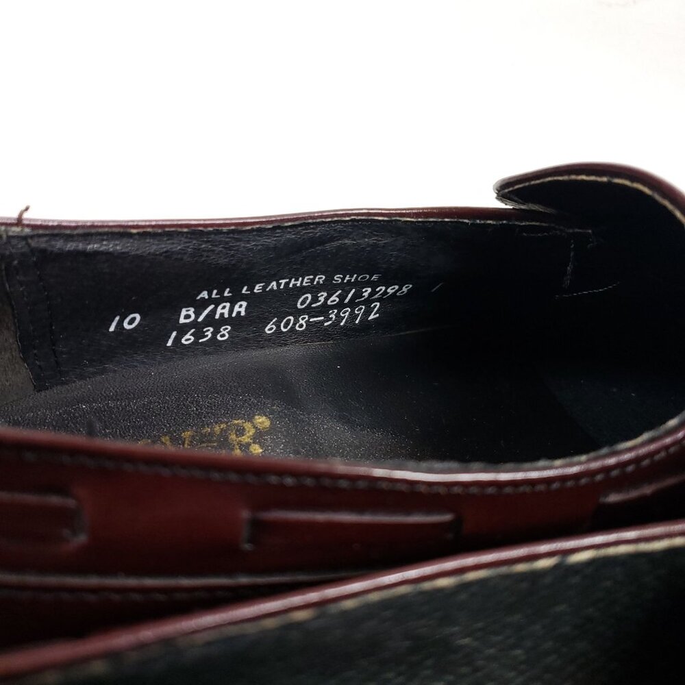 Vintage Hanover Burgundy Leather Tassel Loafers Mens Size 10 B/AA Dress Shoes - Picture 9 of 9